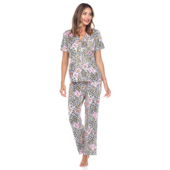 Short Sleeve & Pants Tropical Pajama Set - Picture 1 of 4